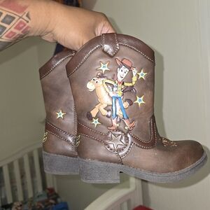 Kids Brown Cowboy Boots with Toy Story Design